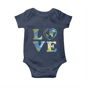 Earth Day Baby Onesie Heart Environmental Nature Recycling Lovers TS10 Navy Print Your Wear
