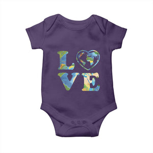 Earth Day Baby Onesie Heart Environmental Nature Recycling Lovers TS10 Purple Print Your Wear