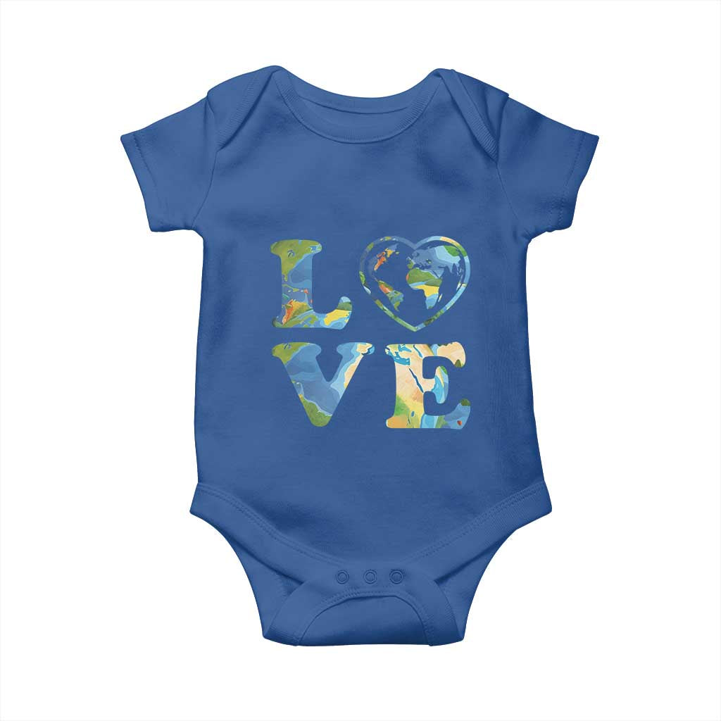 Earth Day Baby Onesie Heart Environmental Nature Recycling Lovers TS10 Royal Blue Print Your Wear