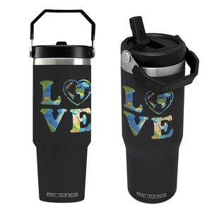 Earth Day Flip Straw Tumbler Heart Environmental Nature Recycling Lovers TS10 One Size: 30 oz Black Print Your Wear