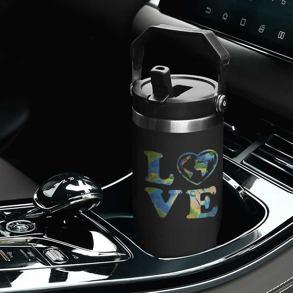 Earth Day Flip Straw Tumbler Heart Environmental Nature Recycling Lovers TS10 Print Your Wear