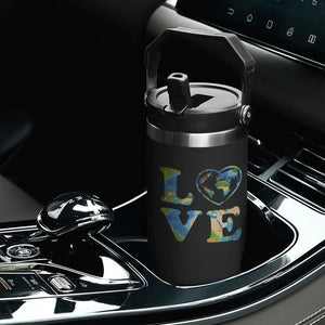 Earth Day Flip Straw Tumbler Heart Environmental Nature Recycling Lovers TS10 Print Your Wear