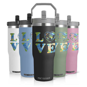 Earth Day Flip Straw Tumbler Heart Environmental Nature Recycling Lovers TS10 Print Your Wear