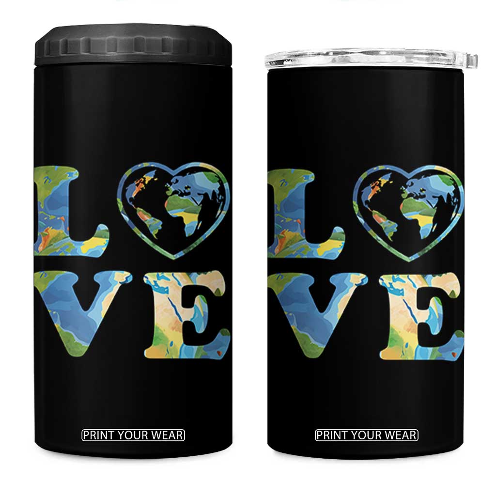 Earth Day 4 in 1 Can Cooler Tumbler Heart Environmental Nature Recycling Lovers TS10 One Size: 16 oz Black Print Your Wear