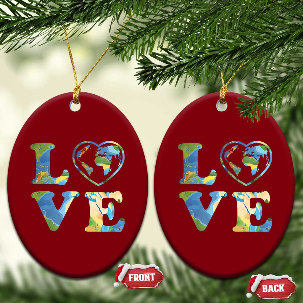Earth Day Ceramic Ornament Heart Environmental Nature Recycling Lovers TS10 Print Your Wear