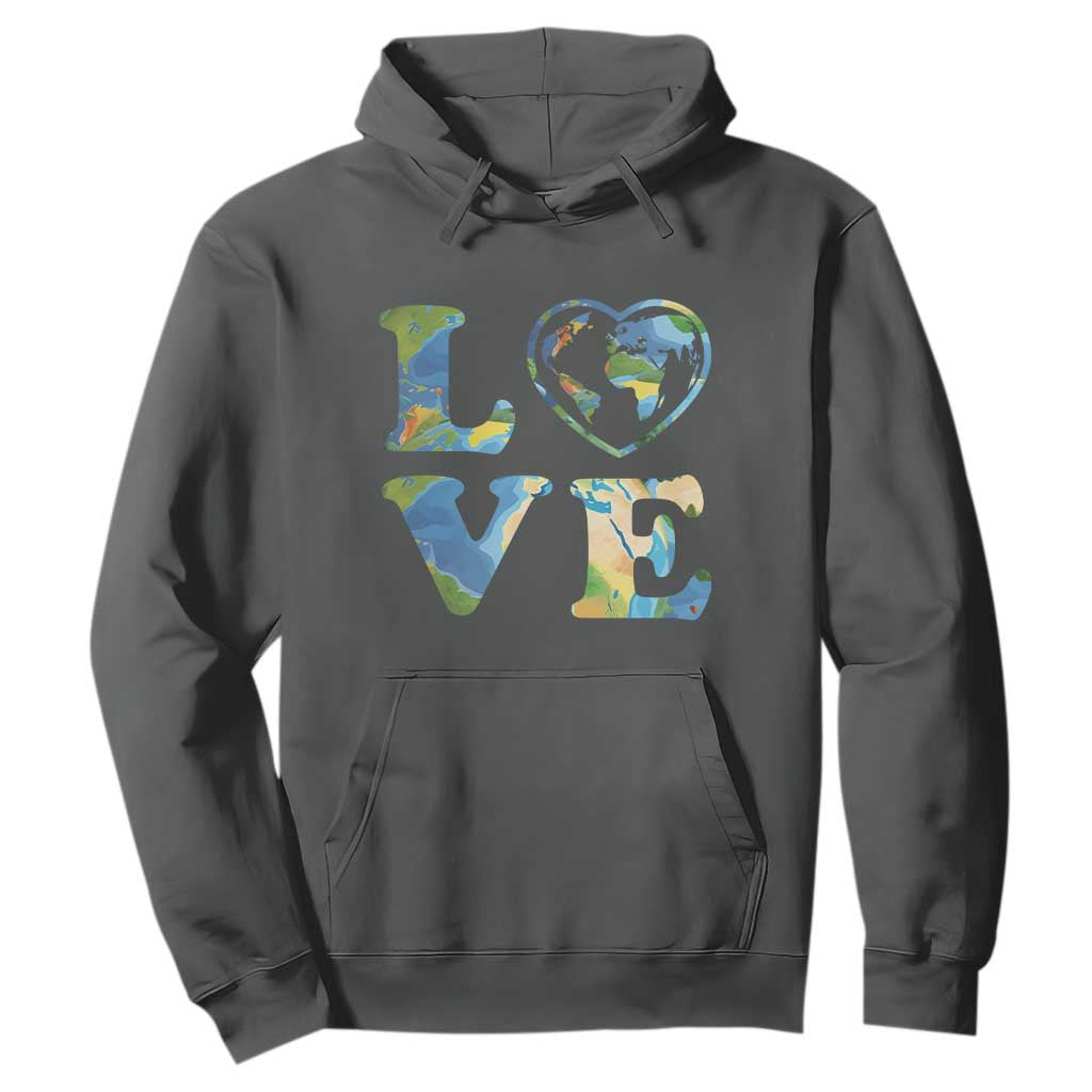 Earth Day Hoodie Heart Environmental Nature Recycling Lovers TS10 Dark Heather Print Your Wear