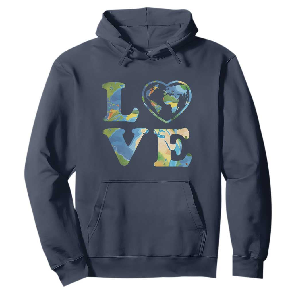 Earth Day Hoodie Heart Environmental Nature Recycling Lovers TS10 Navy Print Your Wear