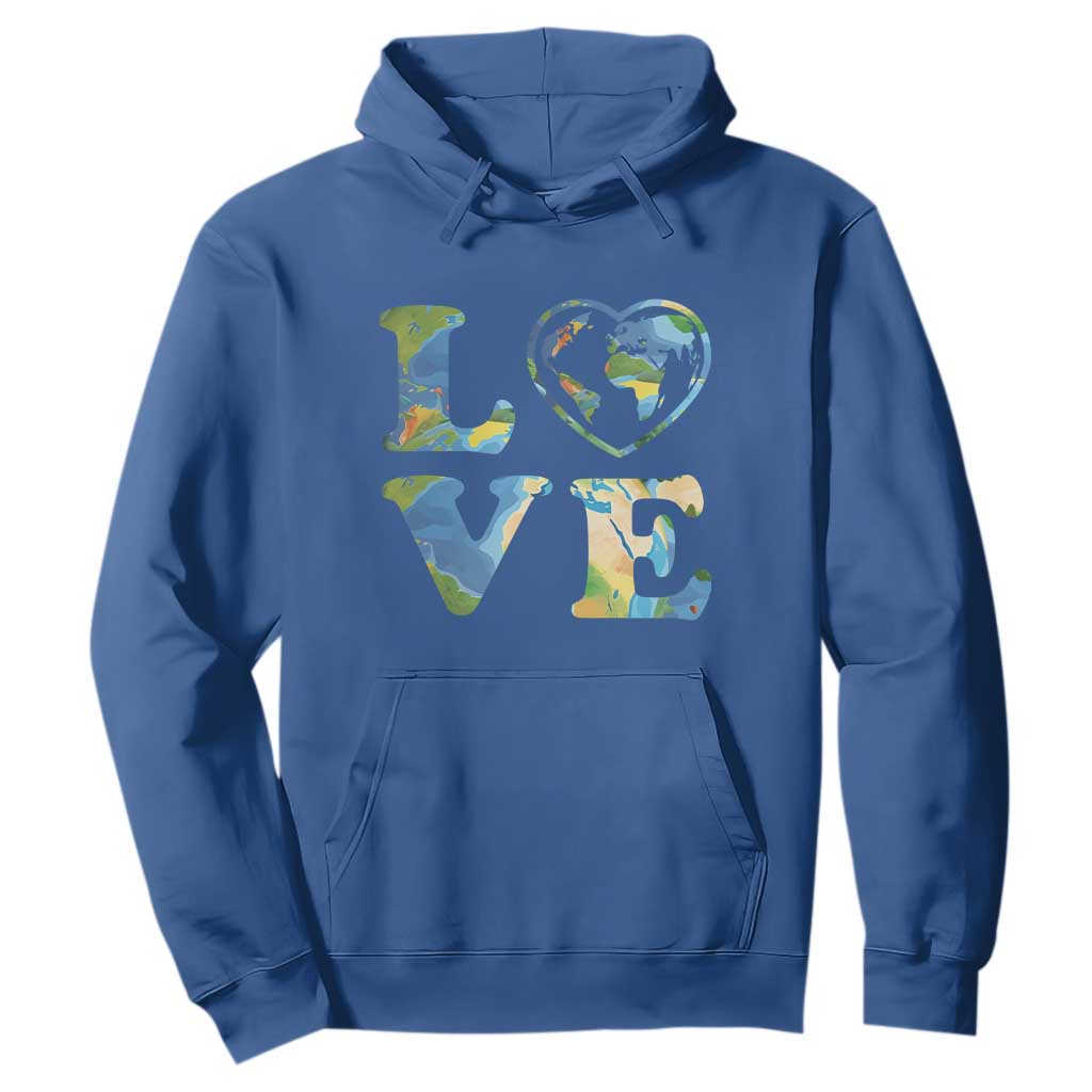Earth Day Hoodie Heart Environmental Nature Recycling Lovers TS10 Royal Blue Print Your Wear