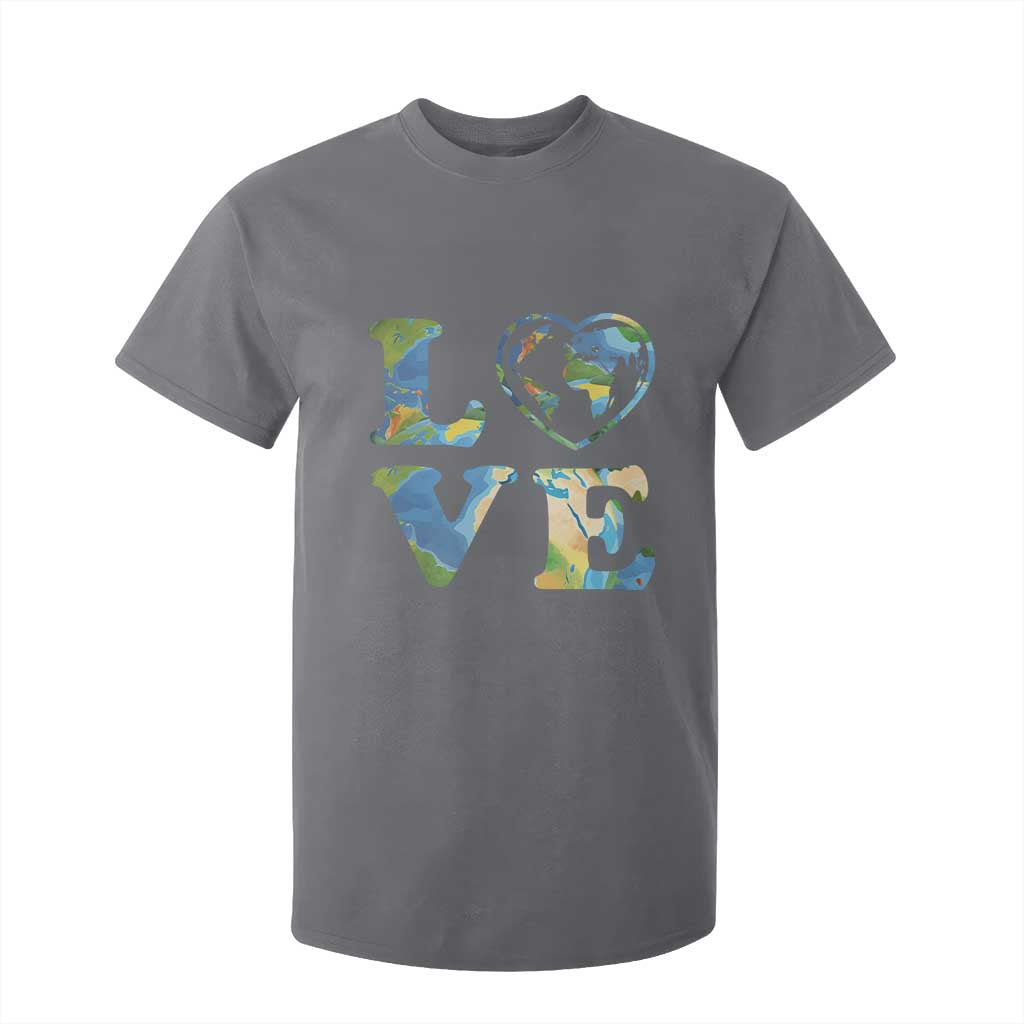 Earth Day T Shirt For Kid Heart Environmental Nature Recycling Lovers TS10 Charcoal Print Your Wear