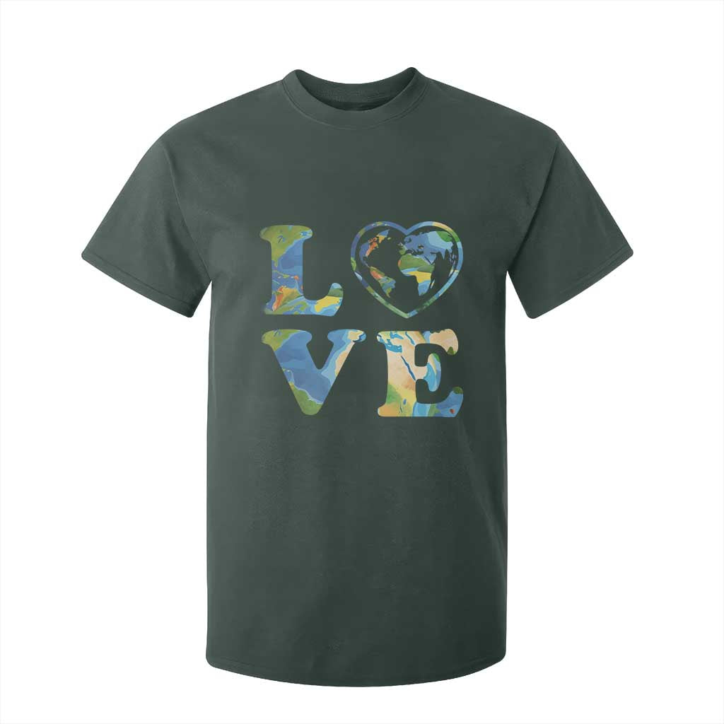 Earth Day T Shirt For Kid Heart Environmental Nature Recycling Lovers TS10 Dark Forest Green Print Your Wear