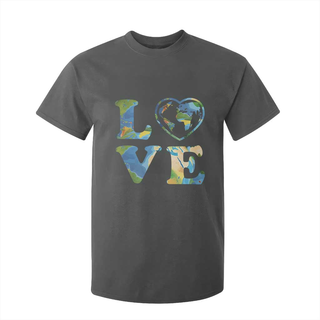 Earth Day T Shirt For Kid Heart Environmental Nature Recycling Lovers TS10 Dark Heather Print Your Wear