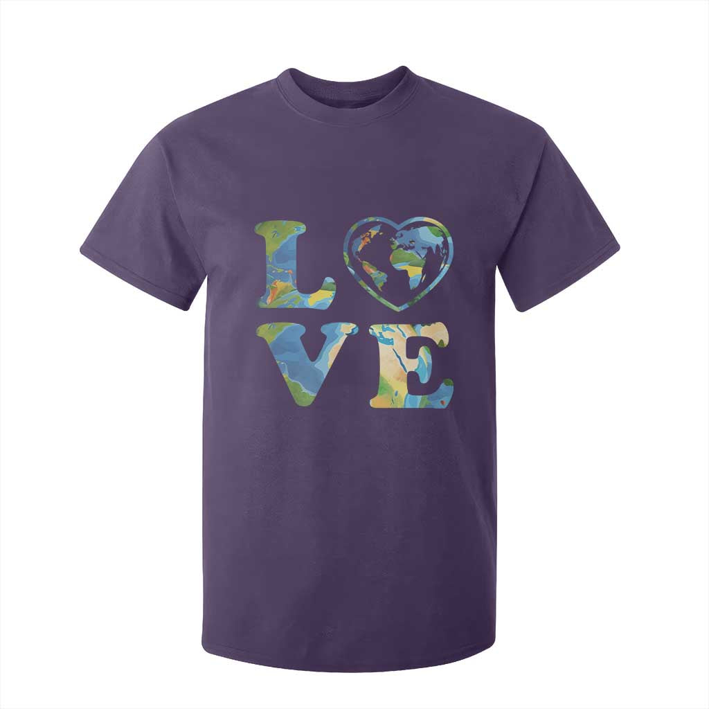 Earth Day T Shirt For Kid Heart Environmental Nature Recycling Lovers TS10 Purple Print Your Wear