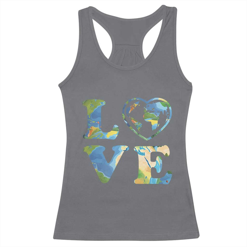 Earth Day Racerback Tank Top Heart Environmental Nature Recycling Lovers TS10 Charcoal Print Your Wear