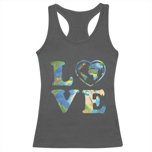 Earth Day Racerback Tank Top Heart Environmental Nature Recycling Lovers TS10 Dark Heather Print Your Wear