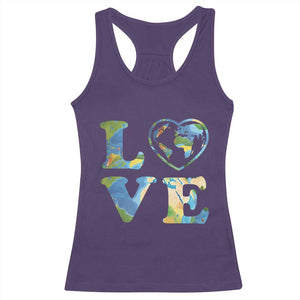 Earth Day Racerback Tank Top Heart Environmental Nature Recycling Lovers TS10 Purple Print Your Wear