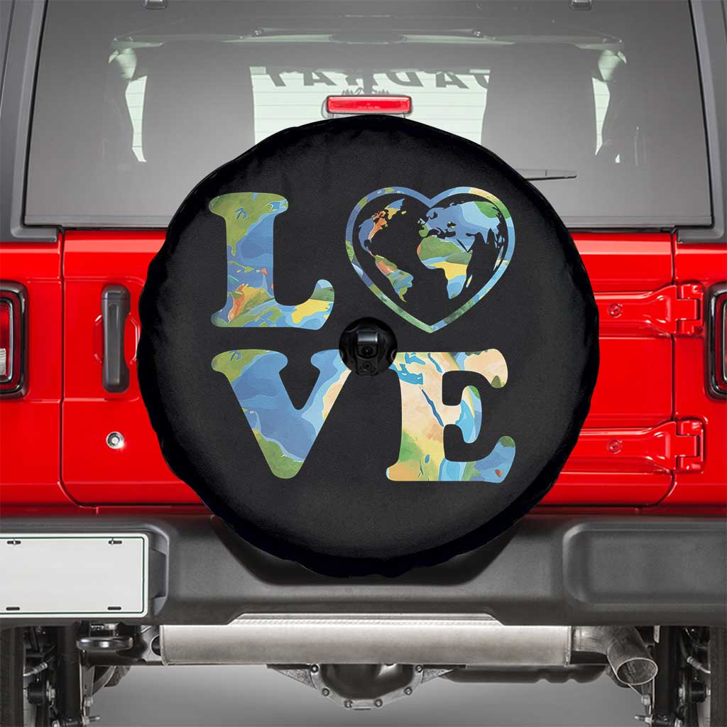 Earth Day Spare Tire Cover Heart Environmental Nature Recycling Lovers TS10 Black Print Your Wear