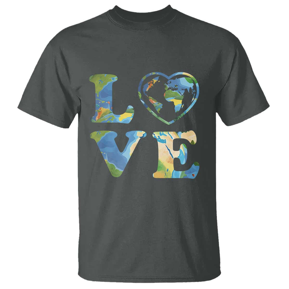 Earth Day T Shirt Heart Environmental Nature Recycling Lovers TS10 Dark Heather Print Your Wear