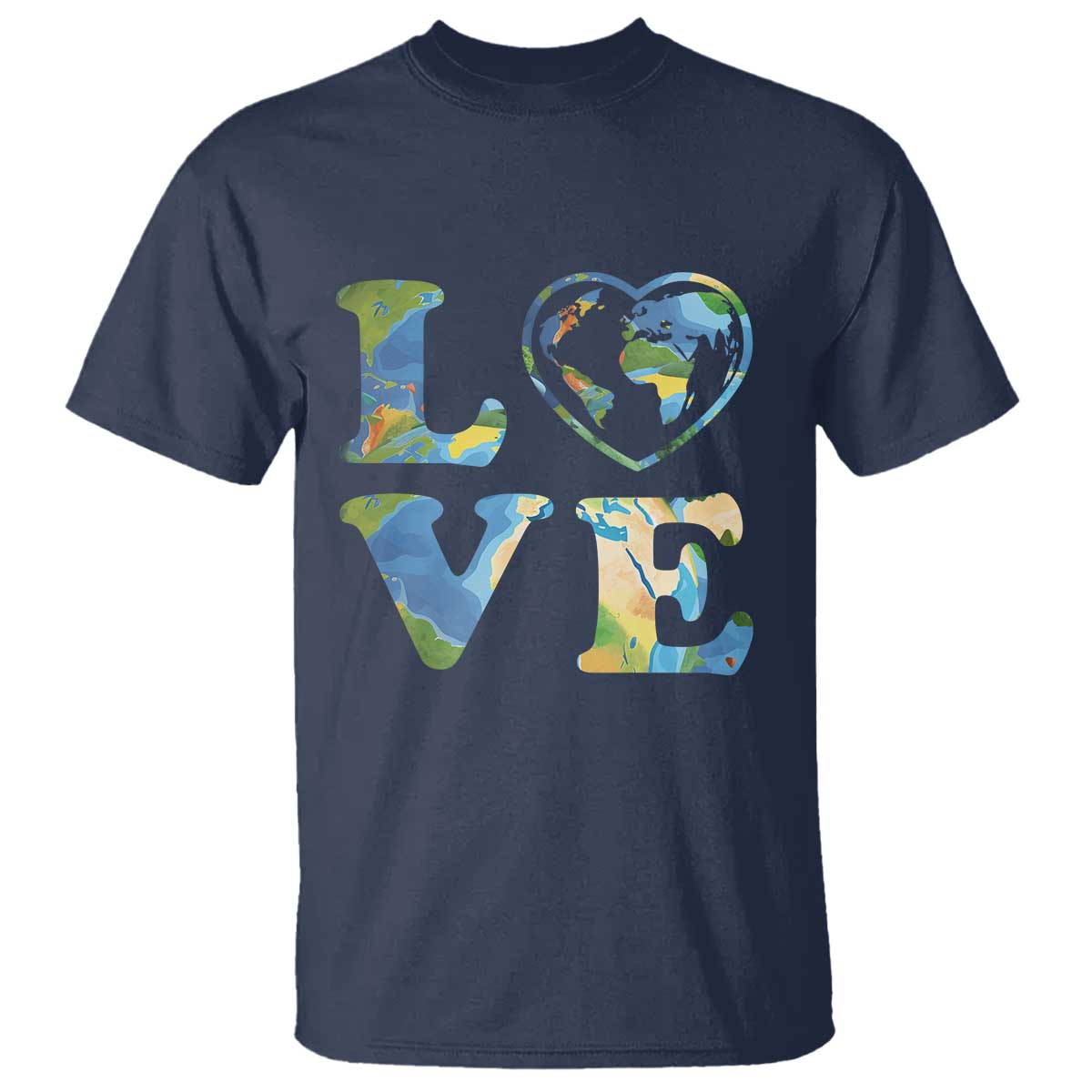 Earth Day T Shirt Heart Environmental Nature Recycling Lovers TS10 Navy Print Your Wear