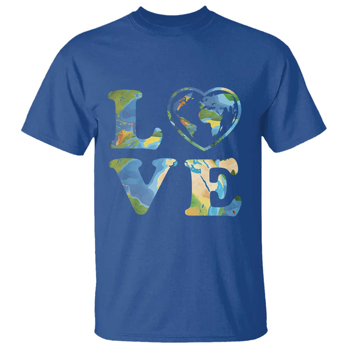 Earth Day T Shirt Heart Environmental Nature Recycling Lovers TS10 Royal Blue Print Your Wear