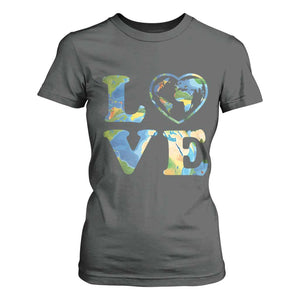 Earth Day T Shirt For Women Heart Environmental Nature Recycling Lovers TS10 Dark Heather Print Your Wear