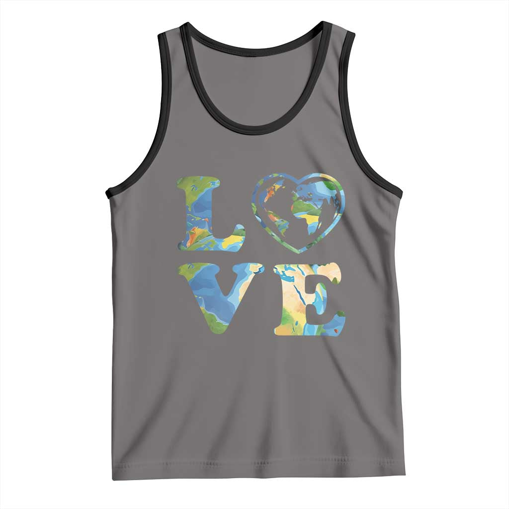 Earth Day Tank Top Heart Environmental Nature Recycling Lovers TS10 Deep Heather Black Print Your Wear