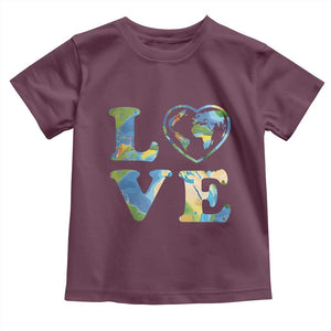 Earth Day Toddler T Shirt Heart Environmental Nature Recycling Lovers TS10 Maroon Print Your Wear