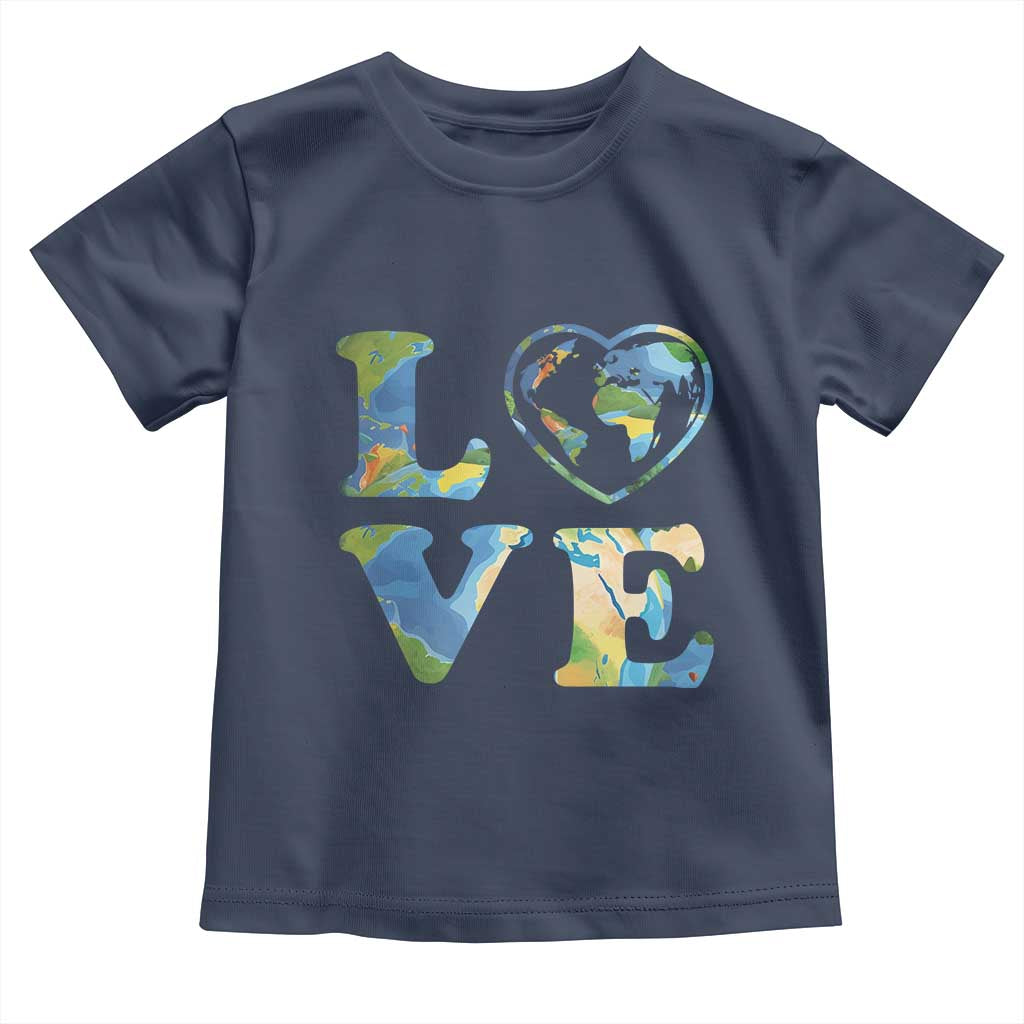 Earth Day Toddler T Shirt Heart Environmental Nature Recycling Lovers TS10 Navy Print Your Wear
