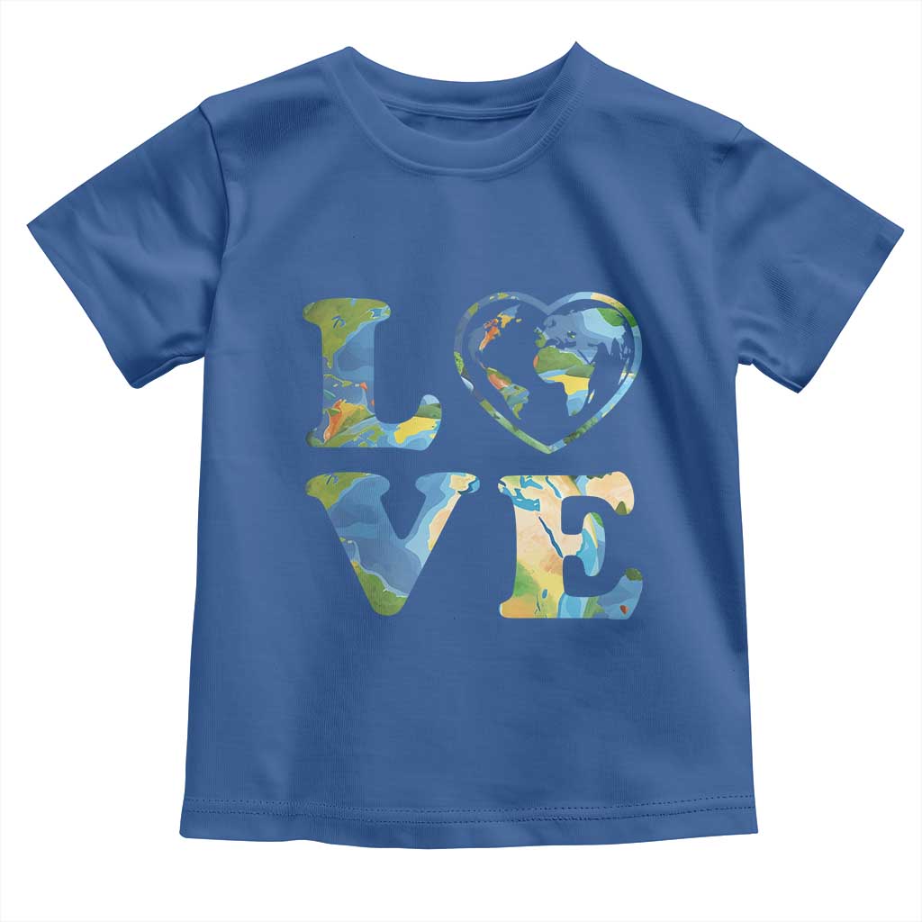 Earth Day Toddler T Shirt Heart Environmental Nature Recycling Lovers TS10 Royal Blue Print Your Wear