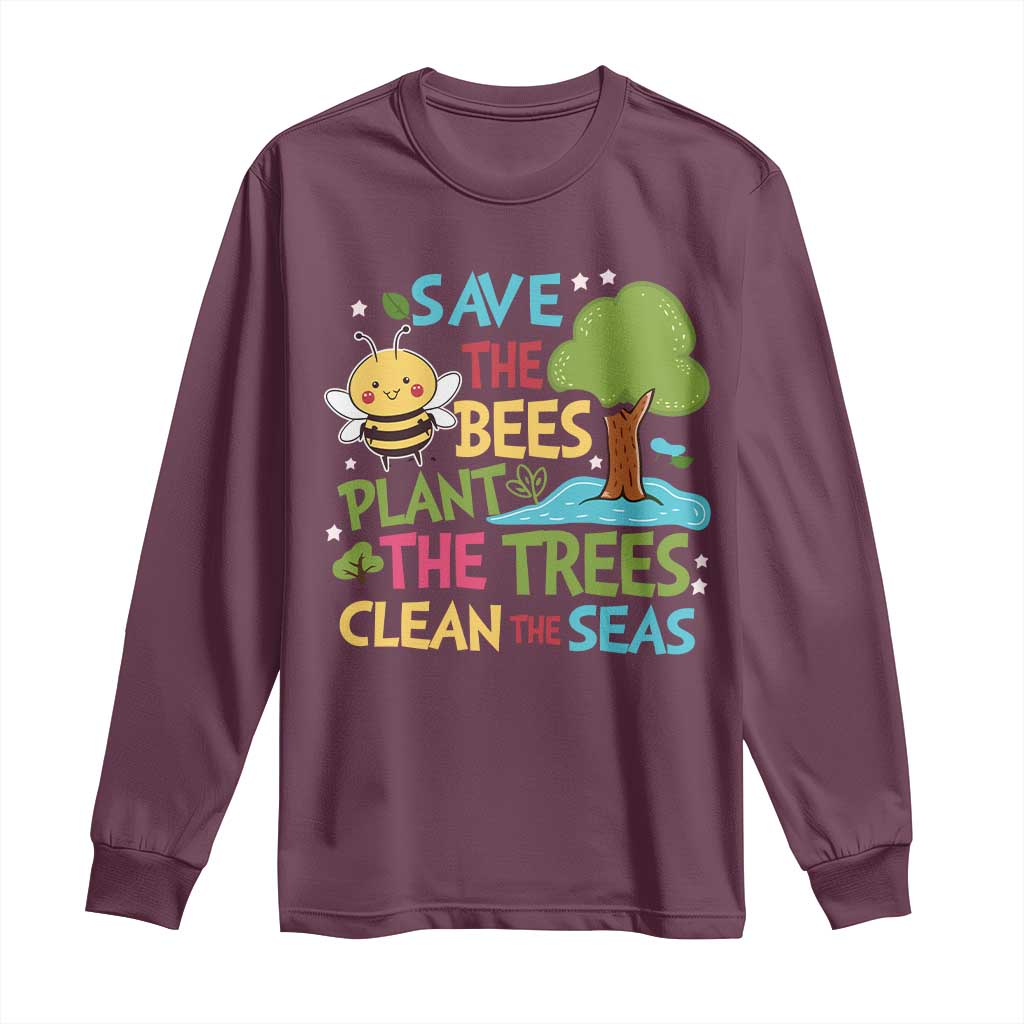 Earth Day Long Sleeve Shirt Funny Awesome Environmental Nature Recycling TS10 Maroon Print Your Wear