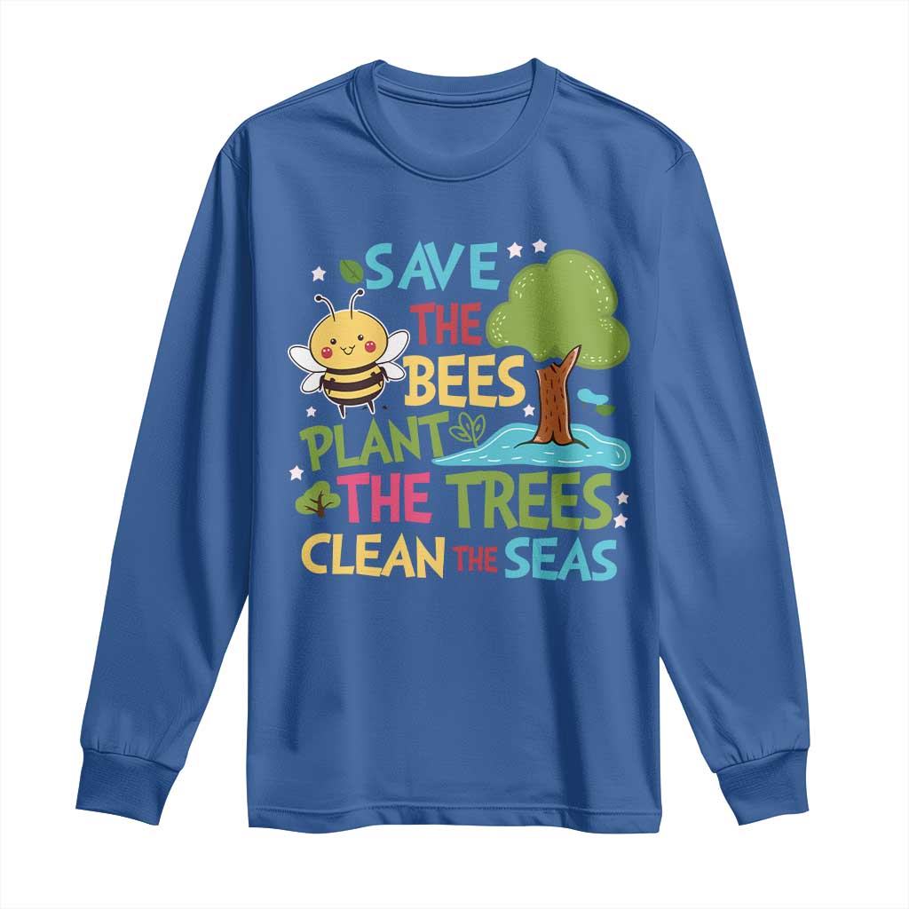 Earth Day Long Sleeve Shirt Funny Awesome Environmental Nature Recycling TS10 Royal Blue Print Your Wear
