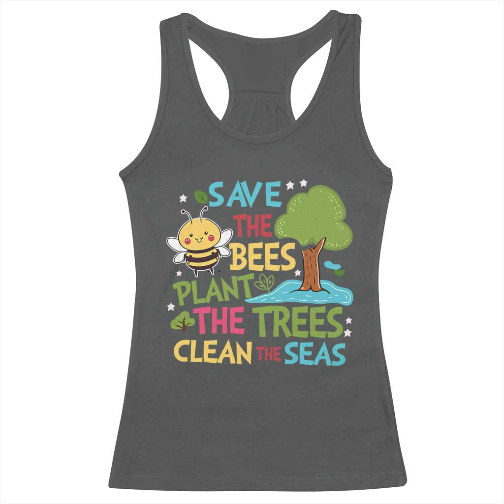 Earth Day Racerback Tank Top Funny Awesome Environmental Nature Recycling TS10 Dark Heather Print Your Wear