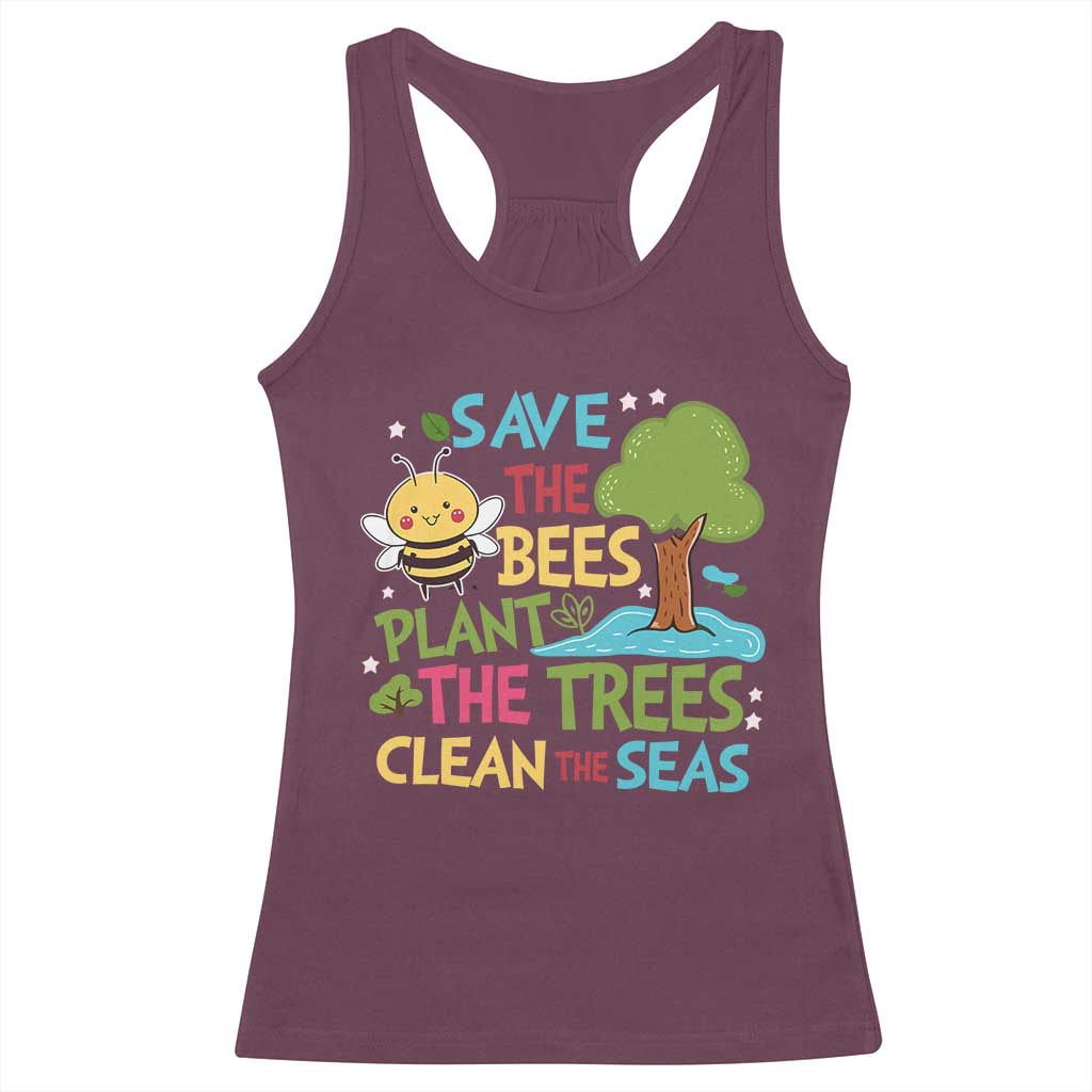Earth Day Racerback Tank Top Funny Awesome Environmental Nature Recycling TS10 Maroon Print Your Wear