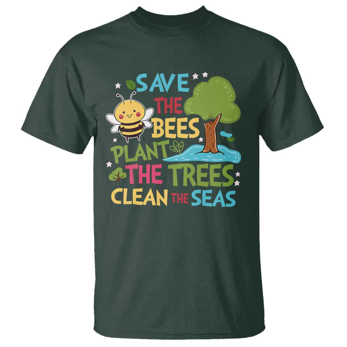 Earth Day T Shirt Funny Awesome Environmental Nature Recycling TS10 Dark Forest Green Print Your Wear