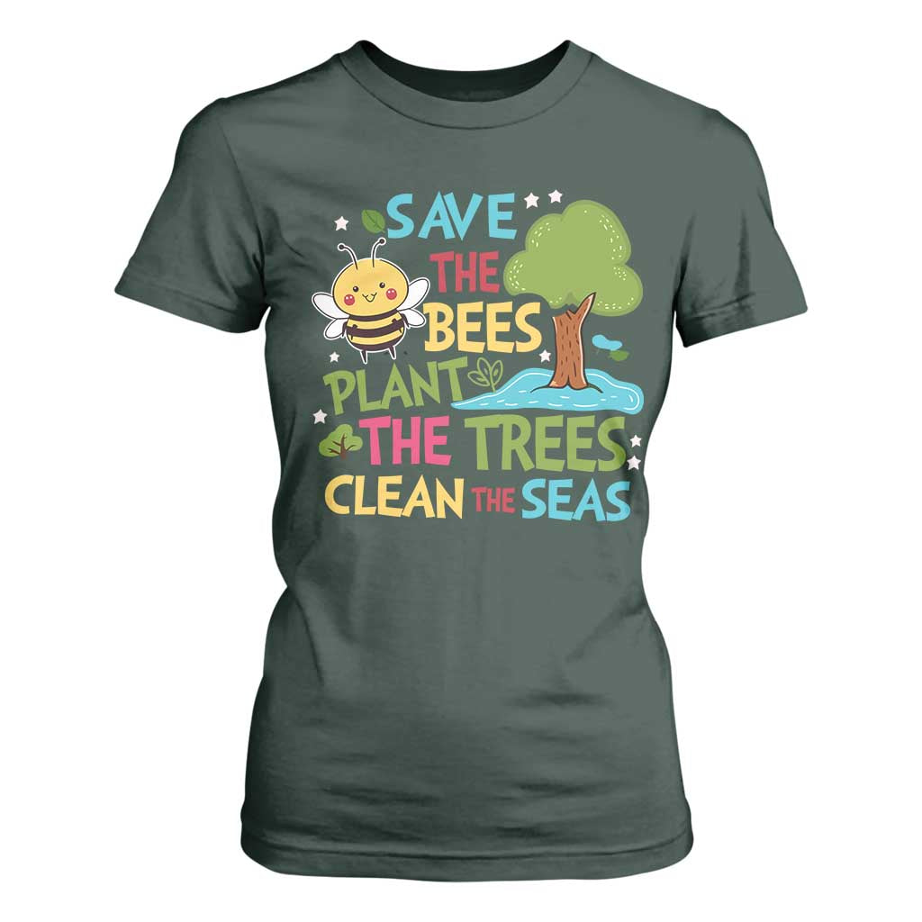 Earth Day T Shirt For Women Funny Awesome Environmental Nature Recycling TS10 Dark Forest Green Print Your Wear
