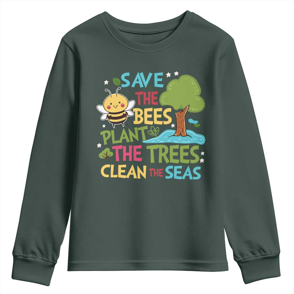 Earth Day Youth Sweatshirt Funny Awesome Environmental Nature Recycling TS10 Dark Forest Green Print Your Wear