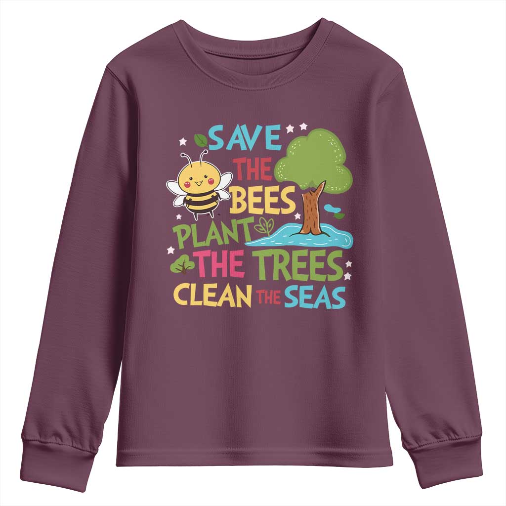 Earth Day Youth Sweatshirt Funny Awesome Environmental Nature Recycling TS10 Maroon Print Your Wear