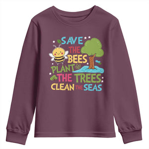 Earth Day Youth Sweatshirt Funny Awesome Environmental Nature Recycling TS10 Maroon Print Your Wear