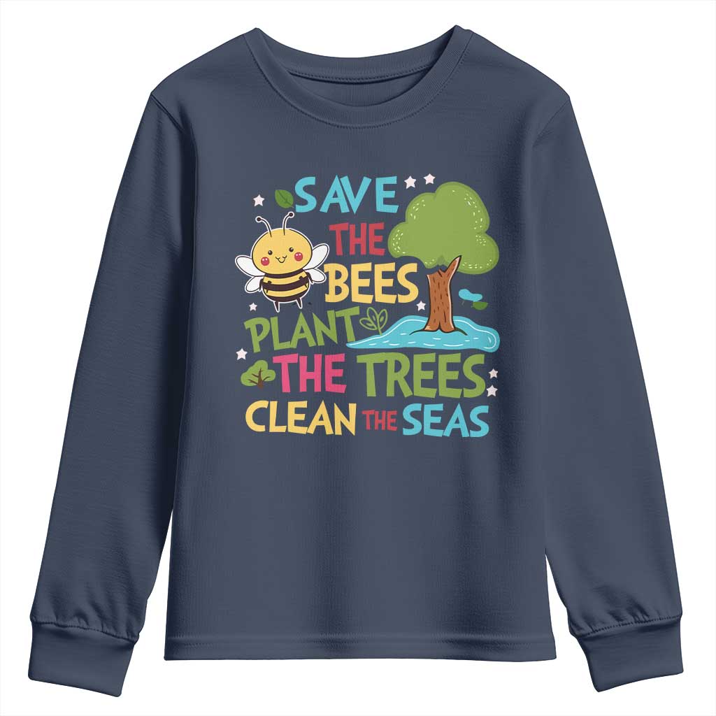 Earth Day Youth Sweatshirt Funny Awesome Environmental Nature Recycling TS10 Navy Print Your Wear