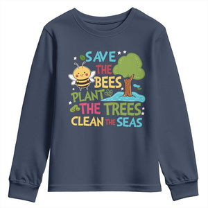Earth Day Youth Sweatshirt Funny Awesome Environmental Nature Recycling TS10 Navy Print Your Wear