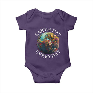 Earth Day Everyday Baby Onesie With Floral Nature Lover Climate Change TS10 Purple Print Your Wear