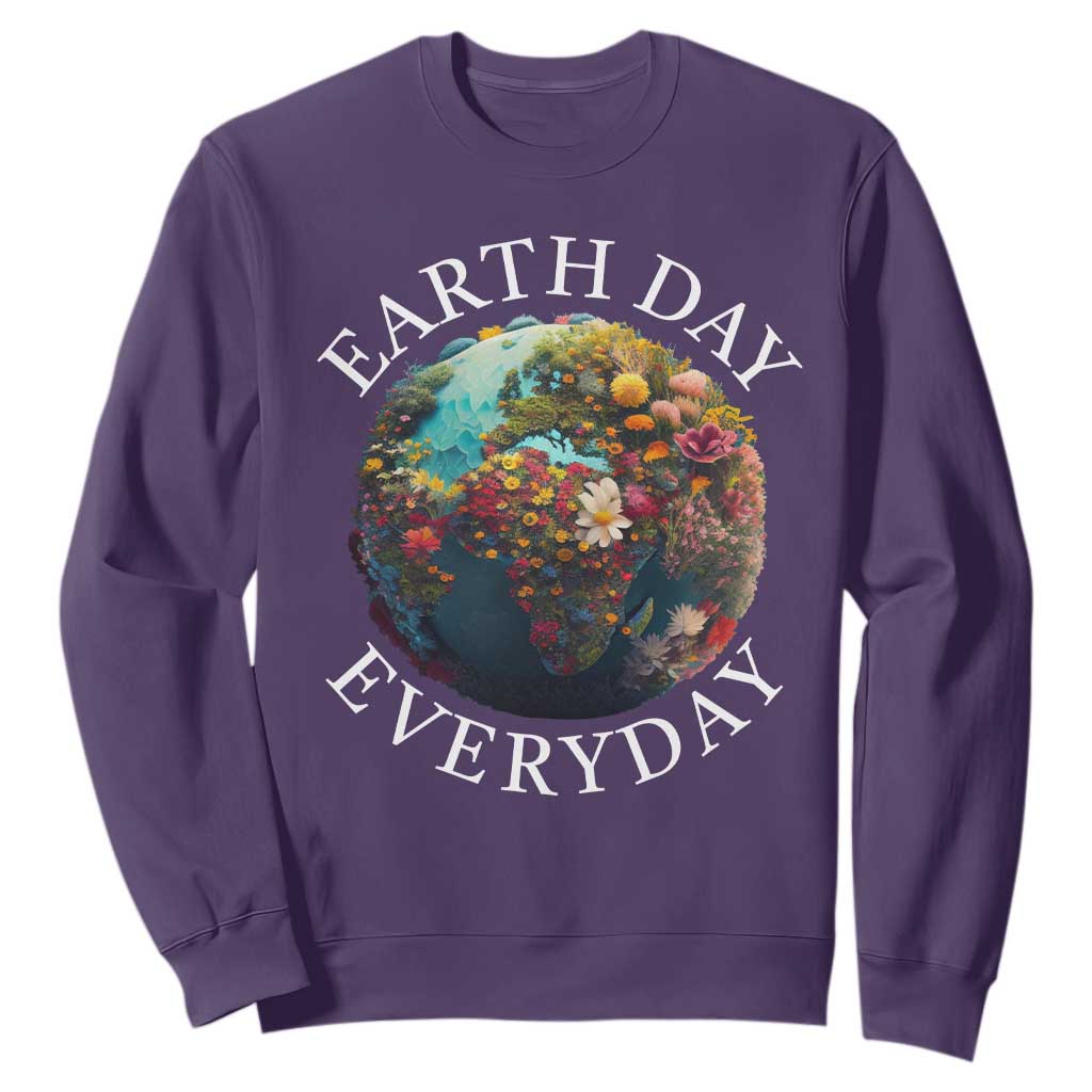 Earth Day Everyday Sweatshirt With Floral Nature Lover Climate Change TS10 Purple Print Your Wear