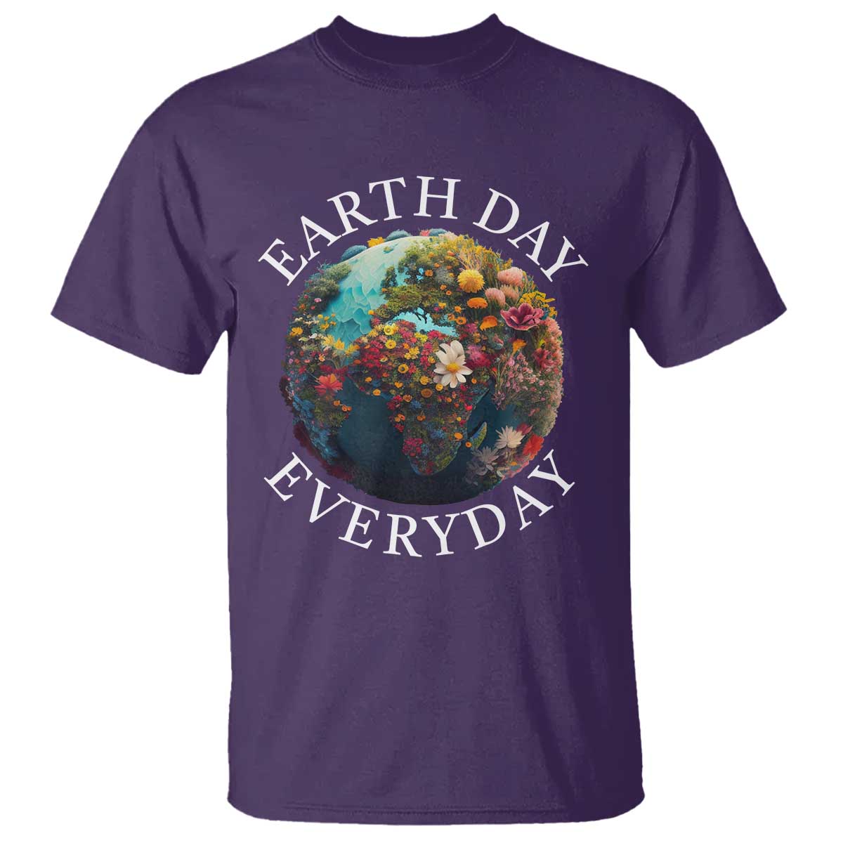 Earth Day Everyday T Shirt With Floral Nature Lover Climate Change TS10 Purple Print Your Wear
