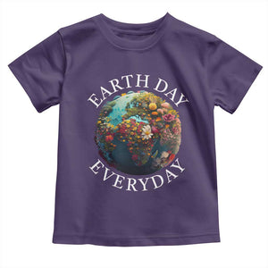 Earth Day Everyday Toddler T Shirt With Floral Nature Lover Climate Change TS10 Purple Print Your Wear