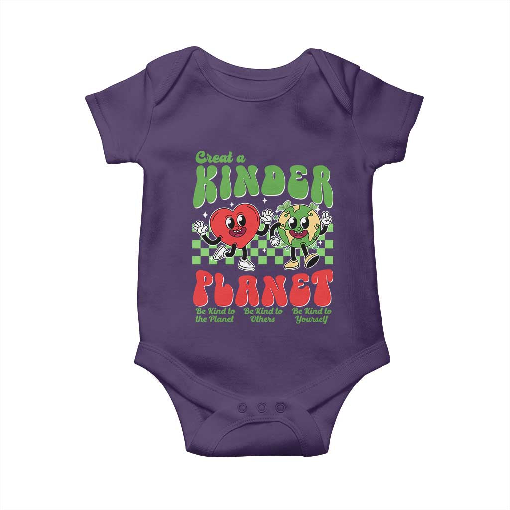 Earth Day Baby Onesie Create A Kinder Planet Be Kind Earth TS10 Purple Print Your Wear