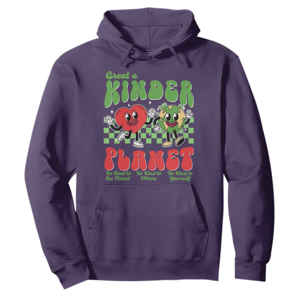 Earth Day Hoodie Create A Kinder Planet Be Kind Earth TS10 Purple Print Your Wear