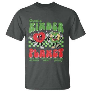 Earth Day T Shirt Create A Kinder Planet Be Kind Earth TS10 Dark Heather Print Your Wear
