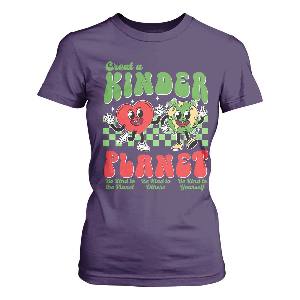 Earth Day T Shirt For Women Create A Kinder Planet Be Kind Earth TS10 Purple Print Your Wear