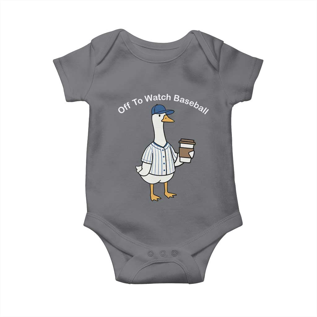 Funny Baseball Mom Goose Baby Onesie Funny Sports Game Day TS10 Charcoal Print Your Wear