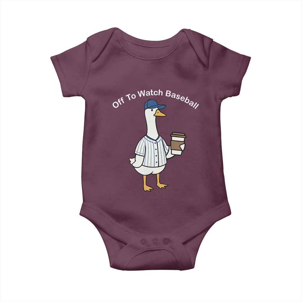 Funny Baseball Mom Goose Baby Onesie Funny Sports Game Day TS10 Maroon Print Your Wear