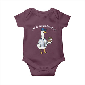 Funny Baseball Mom Goose Baby Onesie Funny Sports Game Day TS10 Maroon Print Your Wear